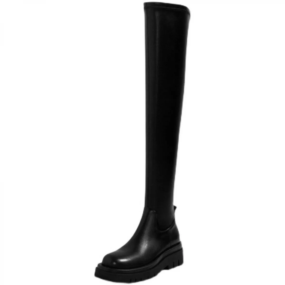 2022 Nuovo Inverno Neve Antiscivolo Piattaforma Donne Botas Designer Stretch Stivali Alti Tacchi Medi Partito Sopra Il Ginocchio