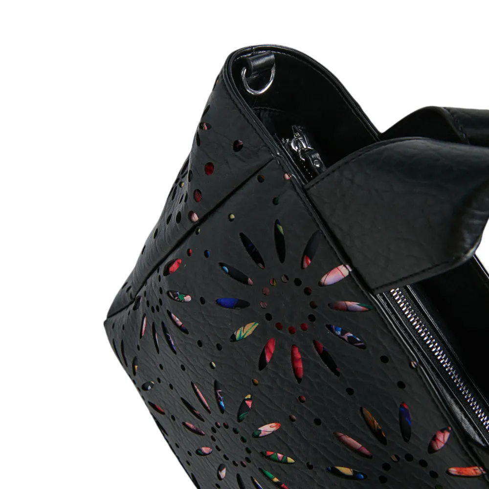 Borsa doppio manico donna ecopelle DESIGUAL 22SAXPA0 NEGRO BOLS_DANDELION VALDIV