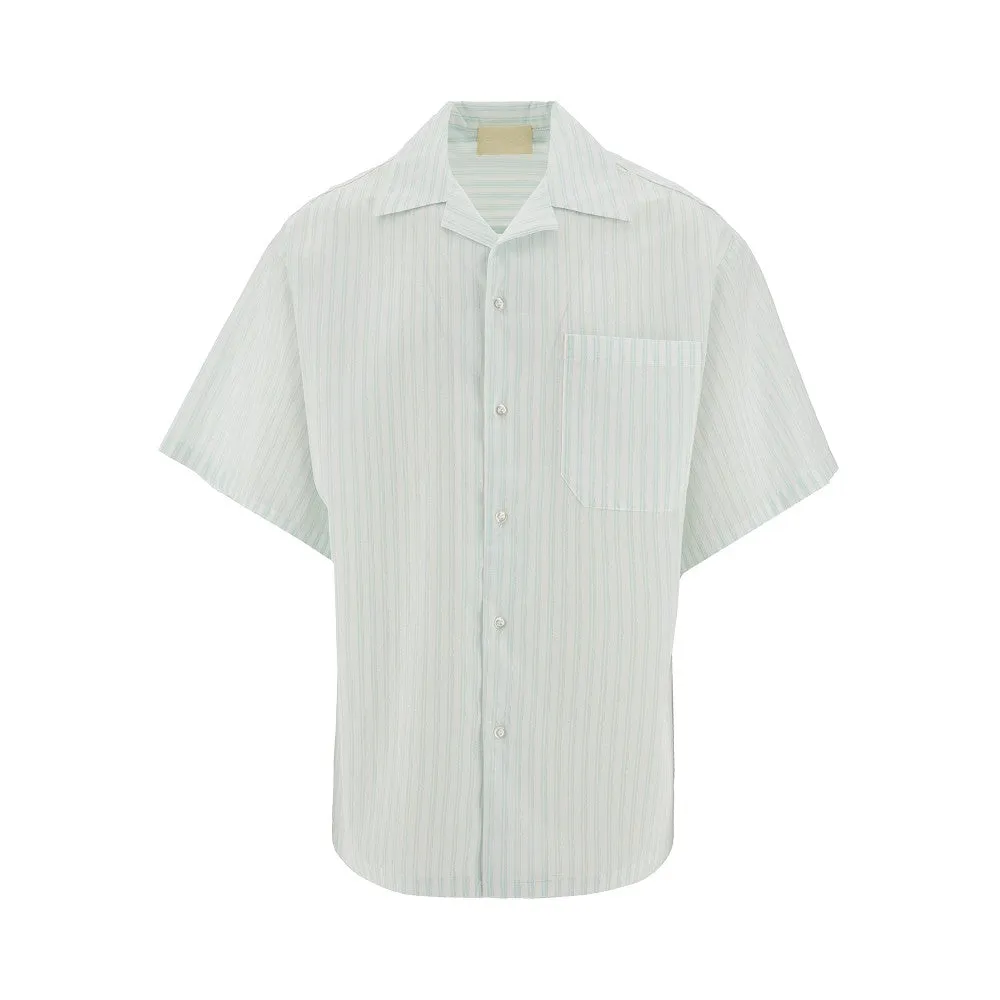 Camicia bowling a righe lurex