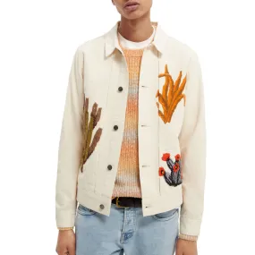 Giacca Trucker In Cotone, Beige