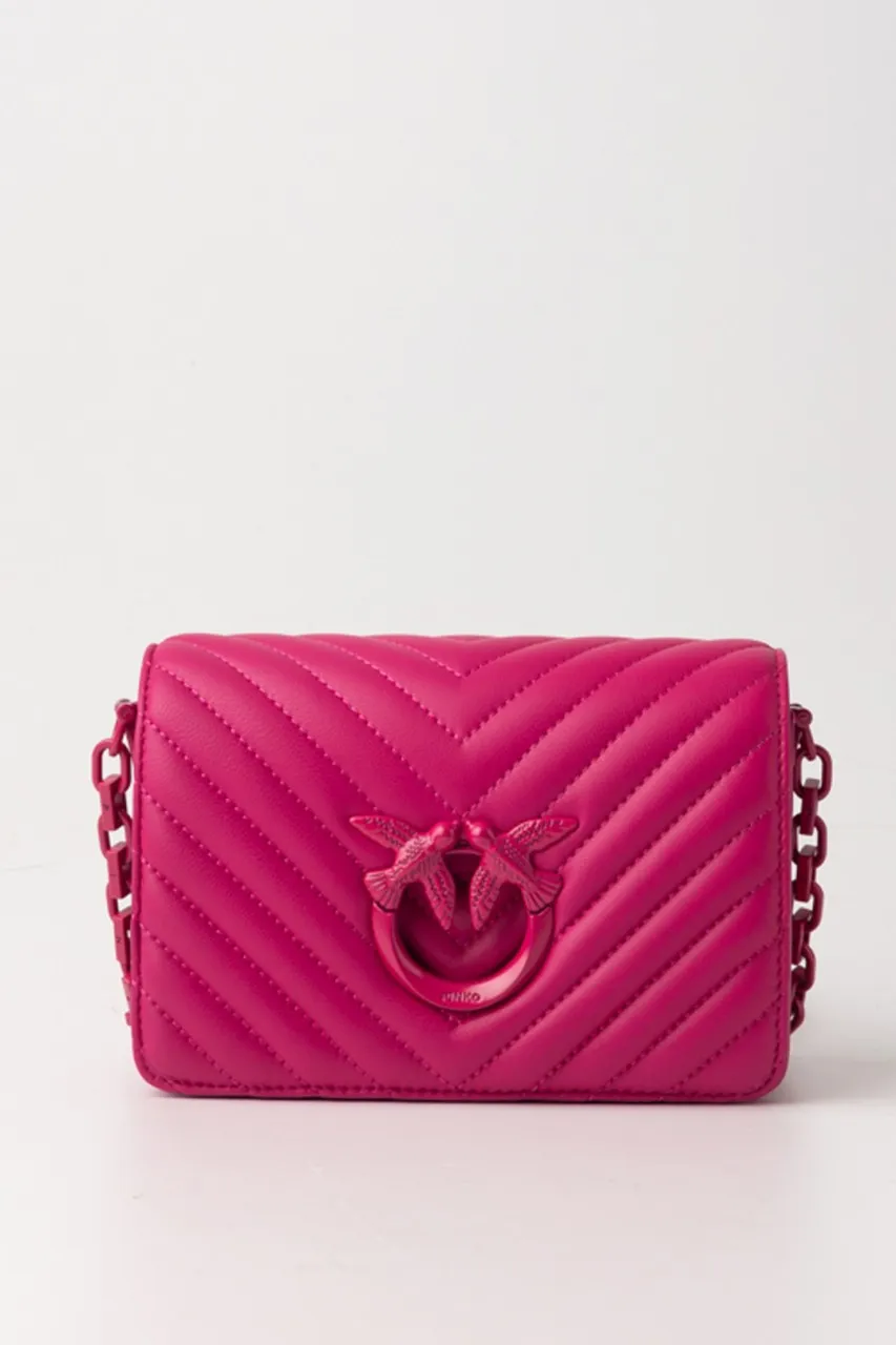 Mini Love Bag Click trapuntata chevron PINK PINKO-BLOCK COLOR