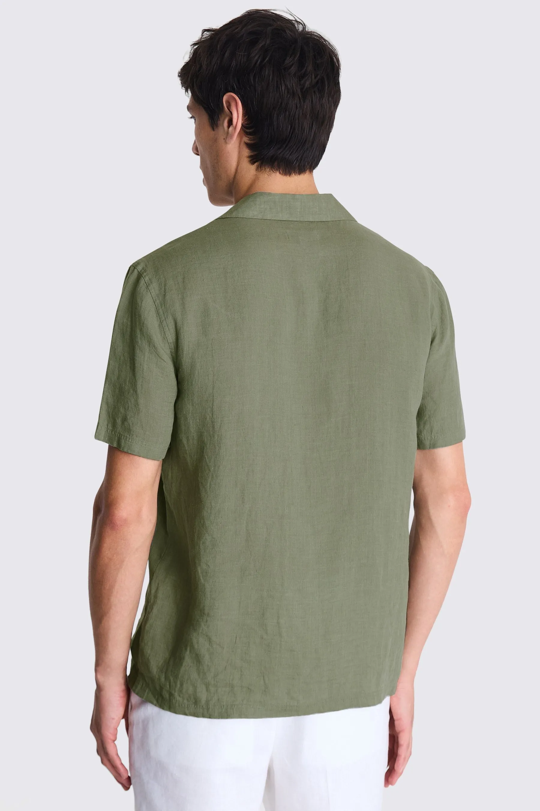 MOSS Vestibilità sartoriale - Camicia in lino con colletto cubano