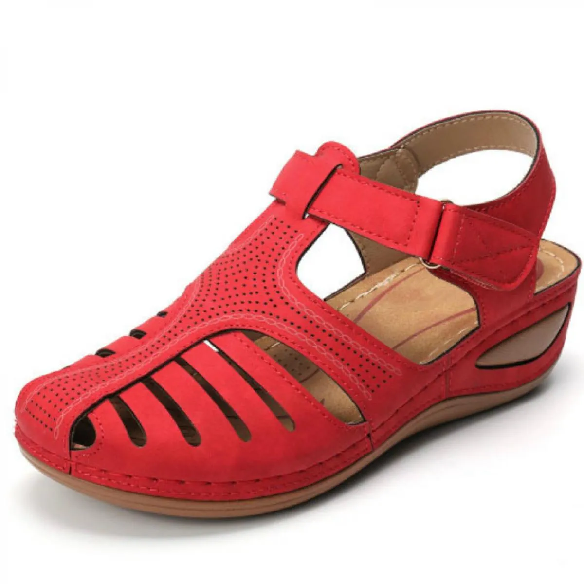 Plus Size 3546 Sandali da donna Zeppe Scarpe da donna Sandali con plateau in pelle Gladiatore Sandali casual retrò Mujer Estate
