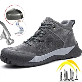 Scarpe antinfortunistiche da uomo alte in gomma Anti Smash Anti Stab Stivali antinfortunistici da lavoro Scarpe da lavoro in pel