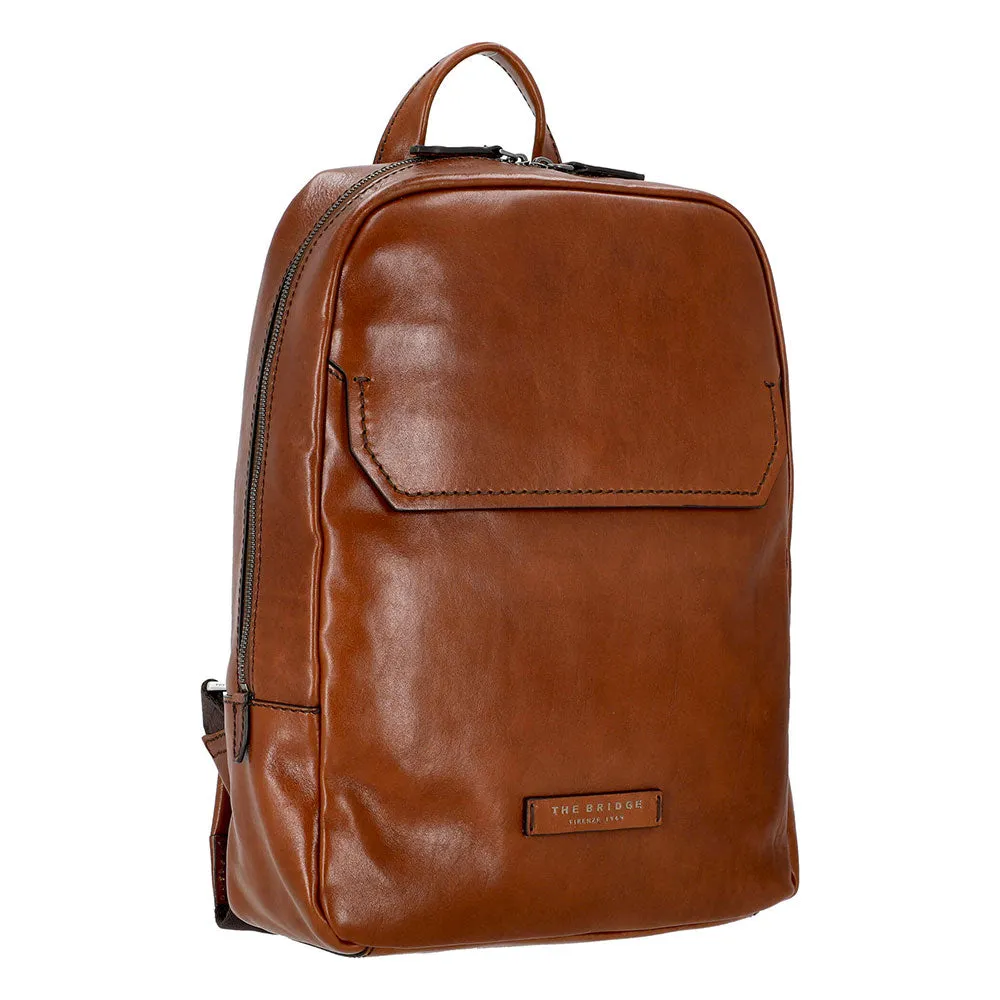 Zaino Uomo Porta Pc 13 THE BRIDGE in Pelle Marrone linea Williamsburg